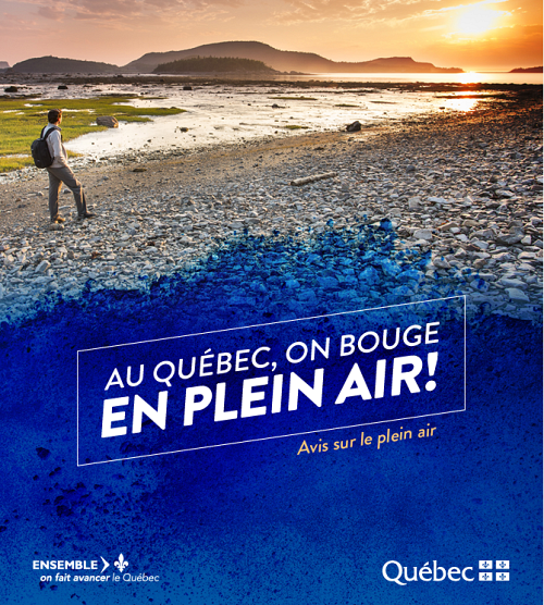Avis sur le plein air : Au Québec, on bouge en plein air!